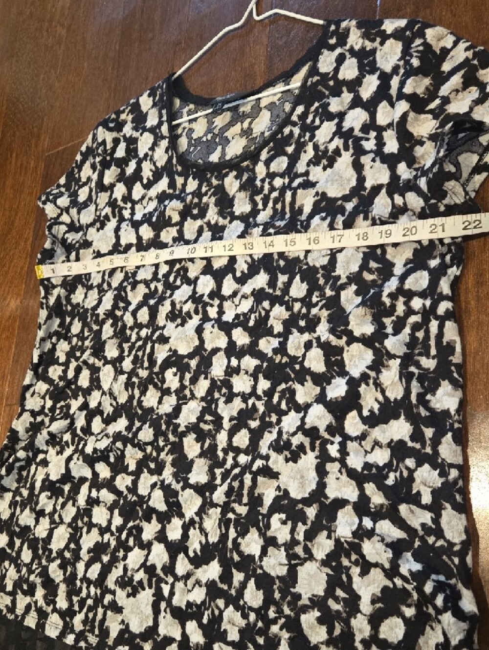 Simply Vera Vera Wang Black and White Short Sleeve Top Size XL - Picture 6 of 10